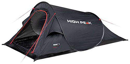 High Peak Wurfzelt Campo 2, Pop Up Zelt für 2 Personen, Festivalzelt mit Wannenboden, super leichtes Schnellöffnungs-Wurfzelt, 1500 mm wasserdicht, Ventilationssystem, Moskitoschutz