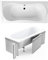 ECOLAM® Badewanne Wanne Rechteck Long Polimat Acryl weiß 170x80 cm Mittelablauf + Styroporverkleidung zum Verfliesen + Ablaufgarnitur Ab- und Überlauf Automatik Füße Silikon Komplett-Set