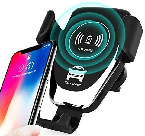 Wireless Charger FAST 10W Phone Car Charger Automatic Phone Mount Holder, Qi FAST Wireless Car Charger for iPhone 13/12/11/Xs/Max/X/8/Pro/Pro Max, Samsung S22/S21/S20/S10/S9/S9+/S8/S7/Note10/Note9/8/7