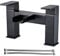 Black Waterfall Bath taps,Luckyhome Bathroom Filler Mixer Tap Chrome Double Lever Tub Tap