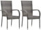 TEWTX7 Stapelbare Gartenstühle 2 STK, Hochlehner Terrassenstuhl, Esszimmerstuhl, Rattan Stapelstuhl, Rattansessel, Gartenmöbel, Pulverbeschichteter Stahl, Wasserabweisendem, 55,5 x 53,5 x 95 cm