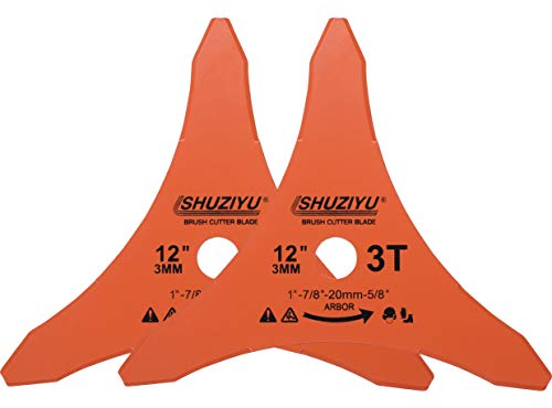 LSHUZIYU 305MMx3.5MM-3T, 2 Stück, 25.4mm Dorn mit Adapter 22.23-20-16mm, Freischneiderklinge, Freischneider Sägeblatt, Unkrautklinge, Dickichtmesser, Freischneider Messer