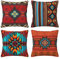 Kissenbezüge mit westlichem Indianer-Motiv, südwestlicher Boho, Azteken, rustikal, dekorativer Kissenbezug für Zuhause, Couch, Sofa, Schlafzimmer, Büro, Auto, 45,7 x 45,7 cm, 4 Stück