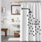 ANAZOZ Rideau de Douche 80x180 cm Imprimé Blanc Noir, Rideau Douche Imperméable à Œillets pour Salle de Bain Lavable Machine, Style A