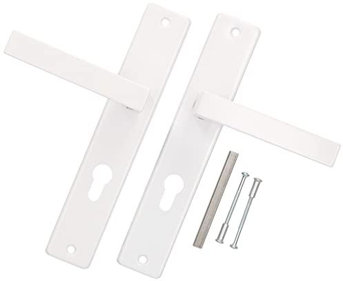 KOTARBAU® Drückergarnitur BB 72 mm Langes Schild Weiß mit Vierkant und Montageschrauben