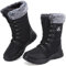 Csgkag Stivali da Neve Uomo Donna Scarpe Invernali Stringate Stivaletti Fodera Caldi Stivaletti Casual Outdoor Antiscivolo Scarponi Trekking,Nero,EU42