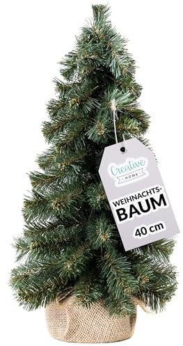 Creative Home Kleiner Weihnachtsbaum Tannenbaum Künstlich | 40 cm | Künstlicher Weihnachtsbaum Deko | Christbaum für Tisch Fensterbrett Büro | Innen, Außen | Geschenk zur Dekoration Weihnachtsdeko