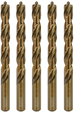 Sabre Tools 5pcs 1/2 Inch Cobalt Drill Bits – Metal Drill Bit Set with Pilot Point Tip for Hard Metals, Steel, Cast Iron & More