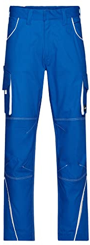 James & Nicholson Workwear Bundhose - Praktische Arbeitshose in Kontrastoptik | Farbe: royal/white | Grösse: 46