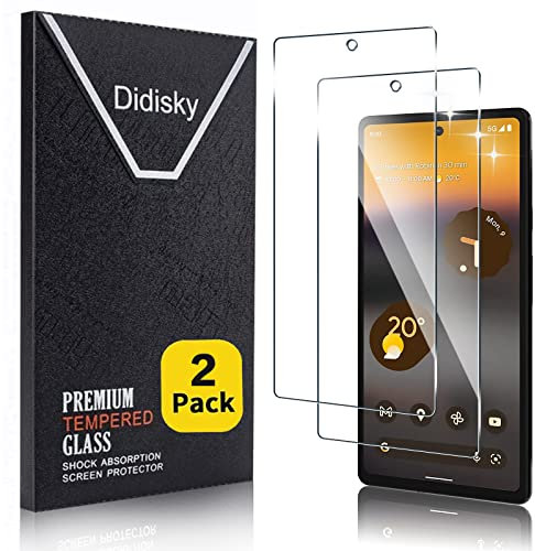 Didisky Lot de 2 Protecteur Verre Trempé pour Google Pixel 6a, Pixel 7a, (Pas pour Google Pixel 6 Pro,Pixel 6) Film Protection écran, résistance aux Rayures, dureté 9H, Pas de Bulles, Haute définition