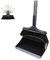 SWISSPACK Long Handled Extendable! Dustpan and Brush, Broom and Dustpan Set, Household Dust pan Combo with 54 Inch Handle for Indoor Outdoor Household Cleaning and Sweeping (Black)