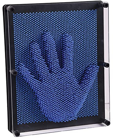 Adurello 3D Pinart Nagelspiel Pinpressions Klassische Pin Skulptur Bord Stressabbau Spielzeug für Kinder Erwachsene, Extra groß 25x20x4,5 cm (Blau)