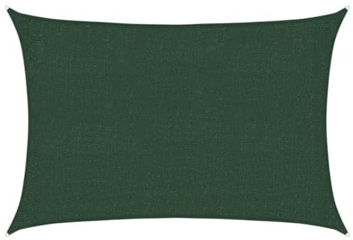 vidaXL Toldo Parasol Lona Protector Solar Sombra de Patio Jardín Terraza Balcón Parque Infantil Exterior de Vela Verde Oscuro HDPE 160 g/m² 2x2,5 m