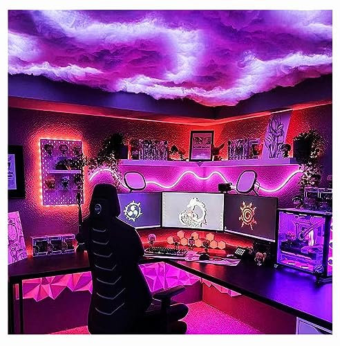 Lumière nuage LED, lumière LED Thundercloud 3D, applique murale nuage RVB, Kit De Mur De Nuages Lumineux avec couleur réglable pour Salle de Jeux Bar Party 2m