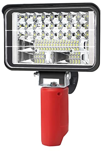 Portable LED Work Light Compatible with Milwaukee M12 12V Battery, 4800LM 32W Flashlight Cordless Inspection Lamp Torch with 90°Rotatable for Indoor Outdoor Camping Hiking Emergency
