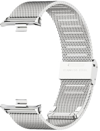 MIJOBS Correa de Metal Compatible con Redmi Watch 5, 4, Xiaomi Smart Band 9 Pro, 8 Pro - Diseño Milanés de Acero Inoxidable - Tamaño Ajustable 142 mm - 215 mm - Plata