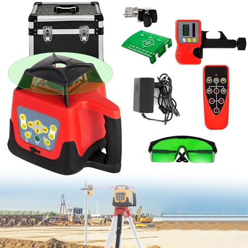 ANXYYDS 360° Rotary Laser Level Kit 500m Range Self-Leveling Measuring Equipment Construction Tools for Outdoor Industry,B
