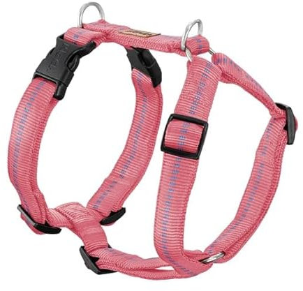 Koch Premium Geschirr Flamingo Pink S 25mm Gurtbreite, Immer Voll gepolstert, Hundegeschirr 5-Fach verstellbar, verstellbar auch am Bauch. Mit Kennfäden