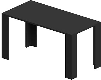 POKAR Esszimmertisch, Esstisch, Küchentisch, Schreibtisch mit 2.5 cm Tischplatte, Schwarz, 175 x 80 x 75 cm