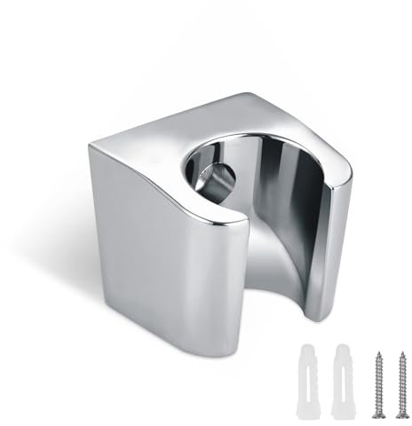 WJUAN Duschkopfhalterung Wand – Handbrause Halterung aus Zinklegierung, Silber, für Dusche, inkl. Schrauben & Dübel