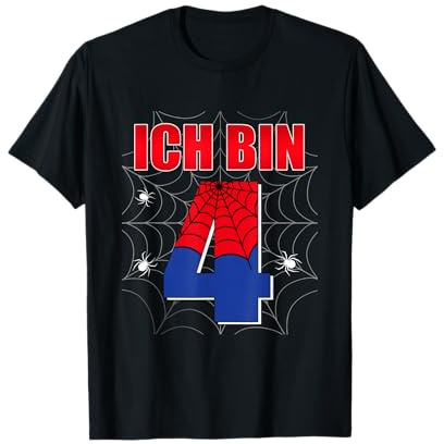Ich Bin 4 Jahre alt Spinnennetz 4. Geburtstag Kinder T-Shirt