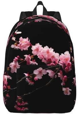 OdDdot Laptop-Rucksack mit japanischem Kirschblumen-Druck, 38,1 cm (15 Zoll), Segeltuch, Rucksack, Reisen, Camping, Wandern, Büchertasche für Damen und Herren, Japanische Kirschblüten, S