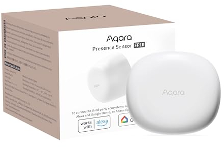 Aqara Präsenzsensor FP1E Zigbee 3.0, ERFORDERT Aqara HUB, mmWave Radar Kabelgebundener Bewegungsmelder, KI Räumliches Lernen, Unterstützt HomeKit, Alexa, Google Home, SmartThings, Matter over Bridge