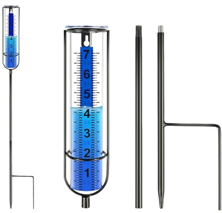 Hebterrka Pluviomètre de rechange en plastique de 7 pouces, résistant au gel, facile à lire, pour jardin, cour, terrasse