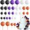 ASTARON 32 Pcs Ball Cake Topper Halloween Decorations Mini Balloons Cake Topper Sticks Foam Balls Birthday Cake Topper Picks Cake Decorations for Halloween Supplies (Orange，Black，Purple)