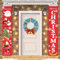 WDEC Pancarta de Puerta de Navidad, Cartel de Porche a Cuadros de Feliz Año Nuevo, Decoración Interior y Exterior para Pared