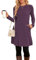 SENBATU Robe Pull Femme Hiver Col Rond décontracté Robe Noel Femme Robe midi en Maille avec Poches Violet «X-Large»