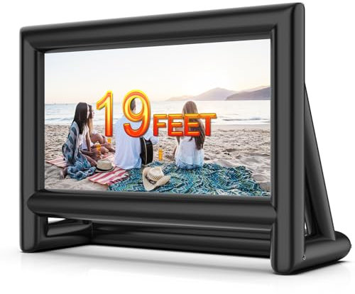 Estgora 19FT Inflatable Projector Screen for Outside Blow Up Movie Screen with Air Blower for Outdoor Home Theater Pool Backyards Party Fun, Support Front & Rear Projection
