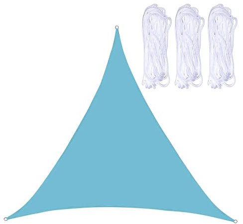 Grande vela triangolare ombreggiante, 6 x 6 x 6 m, impermeabile, per esterni, patio, piscina, giardino, tessuto Oxford 420D (blu lago)