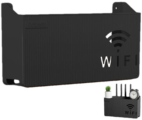 WiFi Router Storage Box,wifi Router Shelf Storage Box Wall Mounted Cable Organiser Wall Mounted Floating WLAN Router Rack For Cable Tidy Box Storage Cable Cable Organisers Extension Lead Cord Box