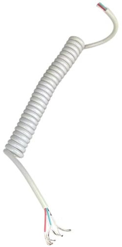 Spirale a spirale Cavo di prolunga morbido fai da te a spirale con molla a spirale da 2 pezzi, bianco, allungabile, da 50 cm a 70 cm, 4 fili, diametro esterno 3,0 mm Filo di tensione