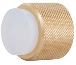 EVI Herrajes | Designer Wall Door Stop - Diamond Knurled - 28x28mm - Brass Finished Matte - Adhesive and Screw Fastening | I-040891