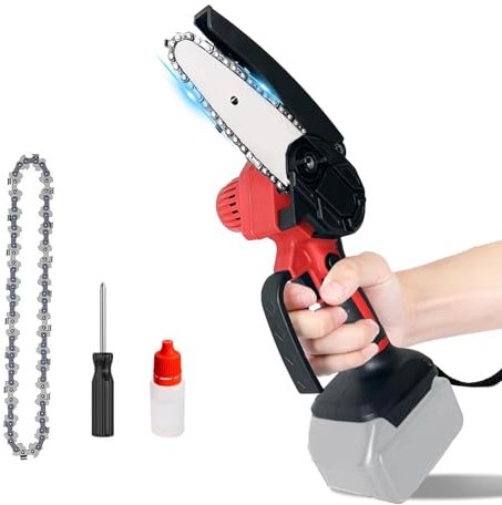 6 Zoll Akku Kettensäge,Ersatz für Einhell 18V Akku,Mini Kettensäge Elektro,Leichtgewicht,Handkettensäge Akku für Gartenscheren Astschere Holzschneidenz (Ohne Akku)