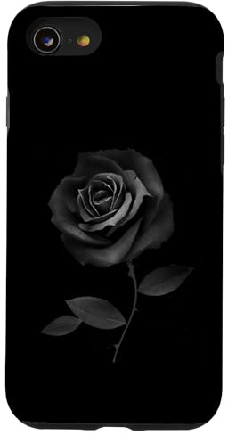 Belle fleur de rose noire Coque pour iPhone SE (2020) / 7 / 8