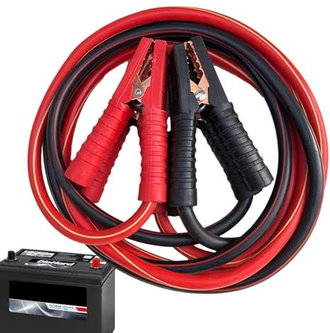 JIEBWCHA Cables De Batería De Coche, 3 M/4 M Pinzas De Batería De Coche Y Motos, Cobre&Aluminio Cable De Arranque Para Batería De Coche, Cables De Puente De Batería Automotriz Para Coche Con Corriente