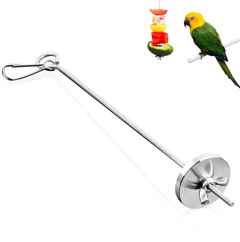 Small Fruit Skewers for Birds, Bird Feeders, For Everyday Use | Stainless Steel Parrot Skewer Feeder Birds Fruit Bird Feeders, Silver Hanging Food Feeding Bird Foraging Toy for Budgie.