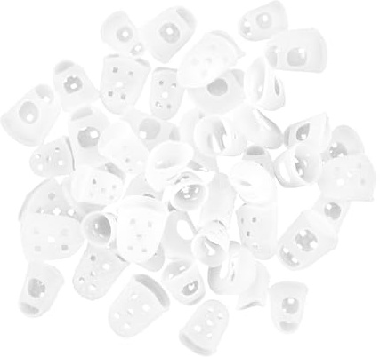 CLISPEED 50 Stück Transparente Silikon Fingerschutz Fingerlinge für Gitarre Bass Ukulele Guzheng in Komfortabel Rutschfest Schützend Gitarrenspieler Zubehör