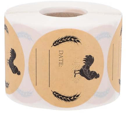 Angoily Runde Kraftpapier eierkarton etiketten Selbstklebend Runde Aufkleber für Frische Eier Verpackung Stilvolle Beschriftung für Eierkartons und Aufbewahrungsboxen