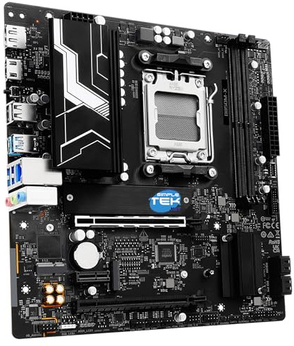 SIMPLETEK - Scheda Madre Micro ATX Socket AM5 Chipset B850 Supporto DDR5, 1x HDMI, 1x DIsplayPort, 1x USB-C, 2x M.2, LAN 2.5G, e PCIe 5.0