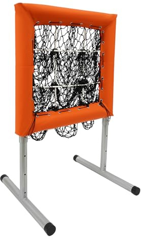 Baseball Netz Trainingsnetz Sportgerät Stahlrahmen Fangnetz Pitching Ziel Freistehend mit 70 bis 120 cm Höhe und 70 mal 70 cm Rahmen für Baseball Softball Übung