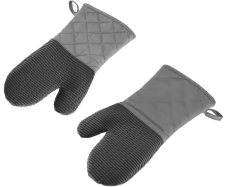 Westmark Ofenhandschuhe – Praktische Ofenhandschuhe für sicheres Arbeiten an Herd und Backofen, Küchenhandschuhe mit Hitzeschutz bis 250°C – Grau/Anthrazit