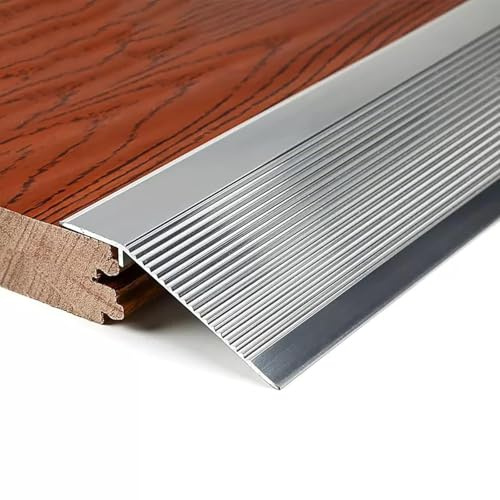Aluminium Höhenausgleichsprofil 10cm Breit Übergangsprofil/Bodenabschlussprofil für Fliesen Laminat Parkett 0,8-5cm Höhenunterschied Wasserdicht Rostfrei für Innenräume Bad Küche(Grau,0.9m*1 Pack)