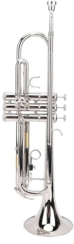 Qqmora B-Trompeten-Set, Heller Klang, Flexible Tasten, Phosphor-Kupfer-Silber-Trompete für Anfänger