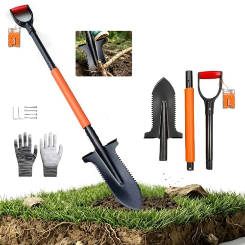 Beche da giardinaggio da taglio, 115 cm, pala da giardino, vanga speciale massiccia, denti ultra affilati in acciaio, ultra resistenti e leggeri, in acciaio 1050 minuti