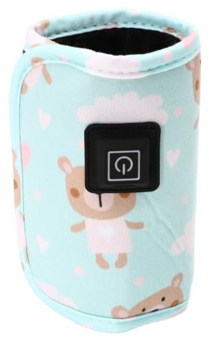Ciieeo USB Bottle Warmer, Bottle Warmer, Compound Velvets, Green, 3 Gears Adjustable, USB Interface Design, Portable, Keep Milk Warm for Parents and Babies