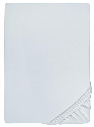 biberna Deluxe Jersey-Elastic-Spannbetttuch 140x200 cm - 160x220 cm blau | 97% Baumwolle, 3% Elastan | Spannbettlaken für Wasserbetten & hohe Matratzen| Rundumgummizug | Oeko-TEX | Modell 0077866